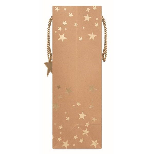 Obrázky: Vianočná papierová taška 25x11x32 cm, zlatý motív, Obrázok 6