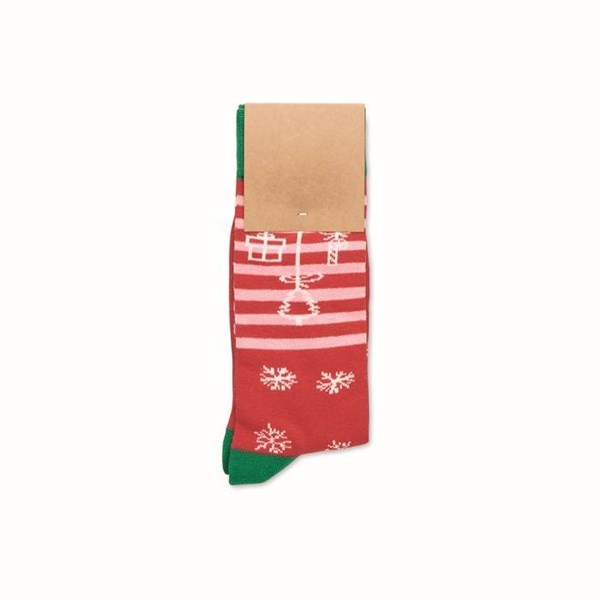 Obrázky: Pár ponožiek s vianočným motívom, veľ. M červené, Obrázok 5