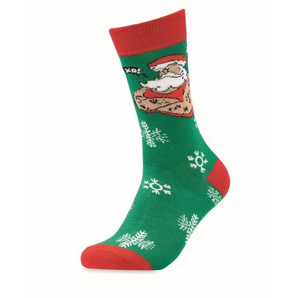 Obrázky: Pár ponožiek s vianočným motívom, veľ. L zelené, Obrázok 1