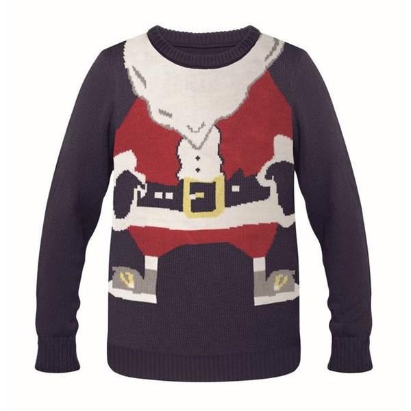 Obrázky: Modrý Vianočný sveter s motívom Santu, veľ. L/XL, Obrázok 1