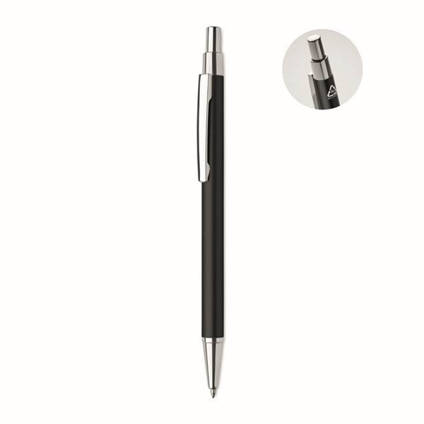 Obrázky: Čierne guličkové pero z hliníka s modrou náplňou, Obrázok 1