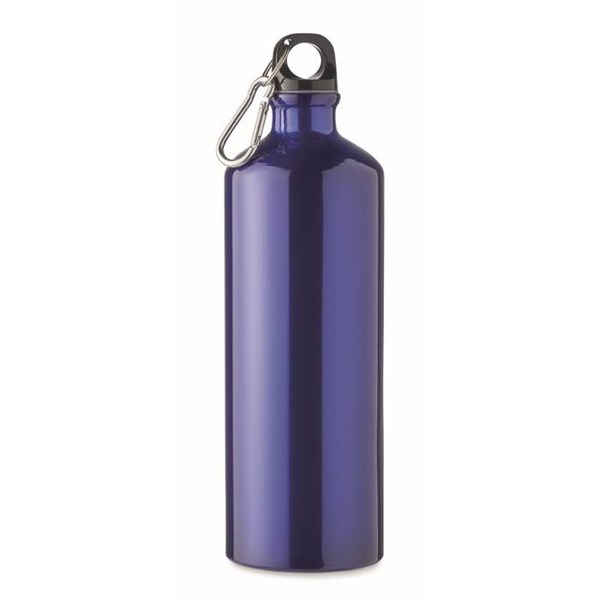 Obrázky: Modrá jednostenná hliníková fľaša s karabínou 1 l, Obrázok 1