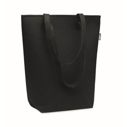 Obrázky: Čierna nákupná plstená taška RPET s dlhými ušami