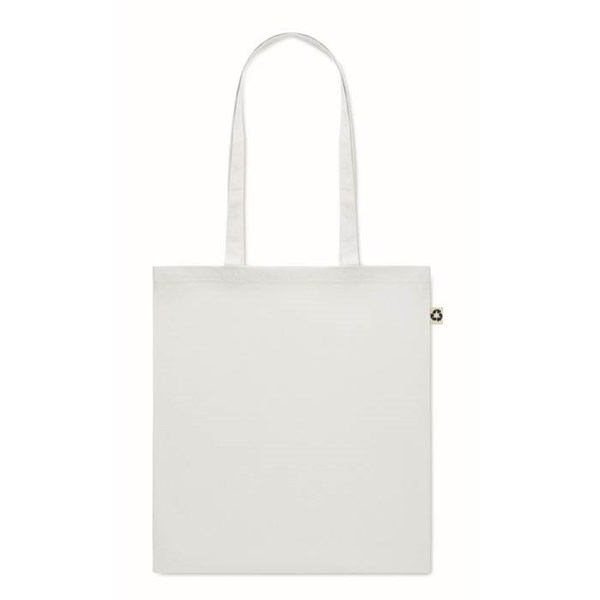 Obrázky: Biela nákupná taška z recykl. bavlny 140 g/m2, Obrázok 1