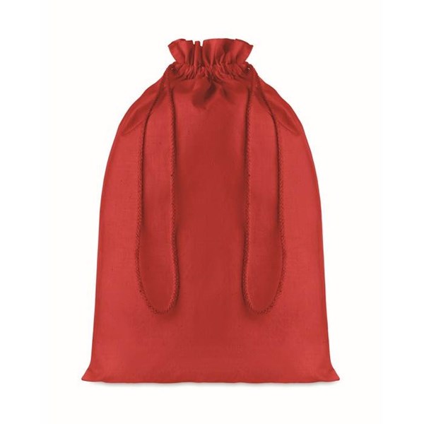 Obrázky: Veľký červený bavlnený váčok so šnúrkou 30x47 cm, Obrázok 1