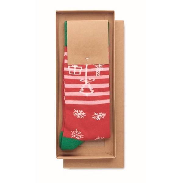 Obrázky: Pár ponožiek s vianočným motívom, veľ. L červené, Obrázok 3