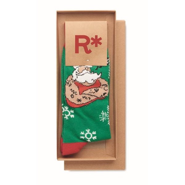 Obrázky: Pár ponožiek s vianočným motívom, veľ. L zelené, Obrázok 4