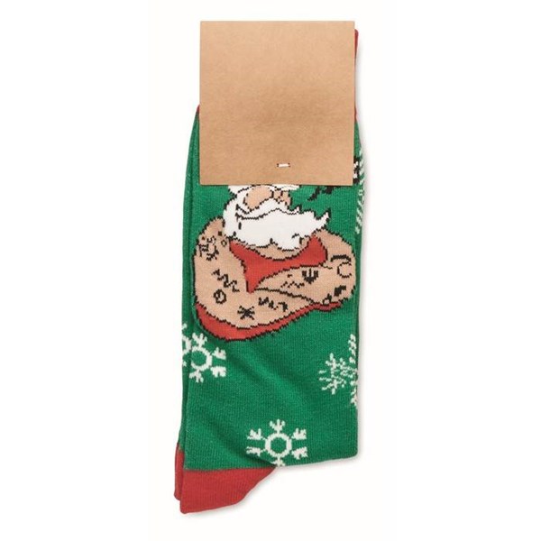 Obrázky: Pár ponožiek s vianočným motívom, veľ. L zelené, Obrázok 6