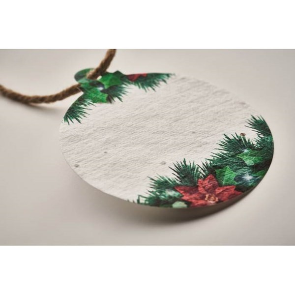 Obrázky: Vianočná ozdoba zo semienkového papiera, guľa, Obrázok 3