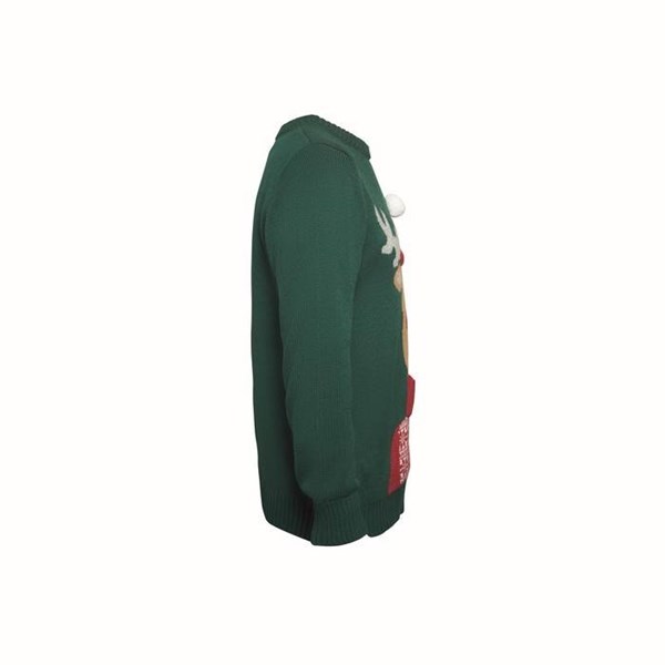 Obrázky: Zelený Vianočný sveter s motívom soba, veľ. S/M, Obrázok 4