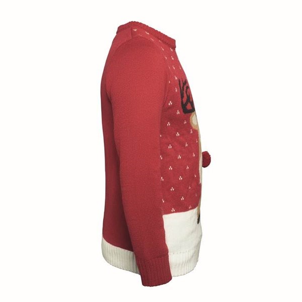 Obrázky: Červený vianočný sveter s motívom soba, veľ. L/XL, Obrázok 5