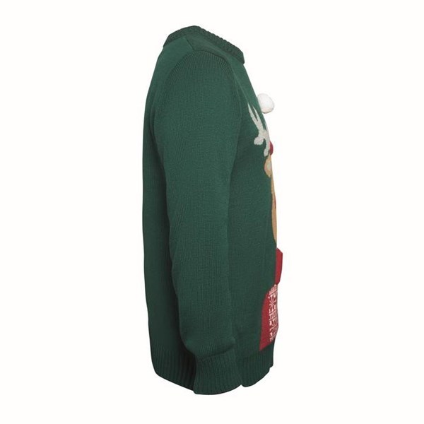 Obrázky: Zelený vianočný sveter s motívom soba, veľ. L/XL, Obrázok 5