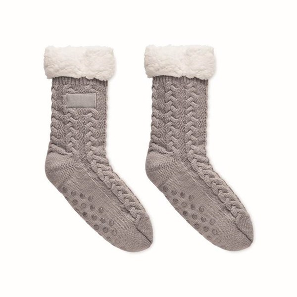 Obrázky: Šedé pletené ponožky, 1 pár, veľ. M, Obrázok 2
