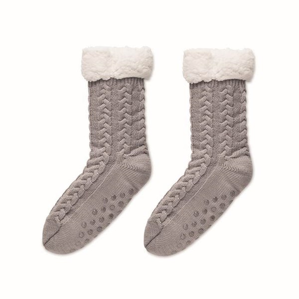 Obrázky: Šedé pletené ponožky, 1 pár, veľ. M, Obrázok 3