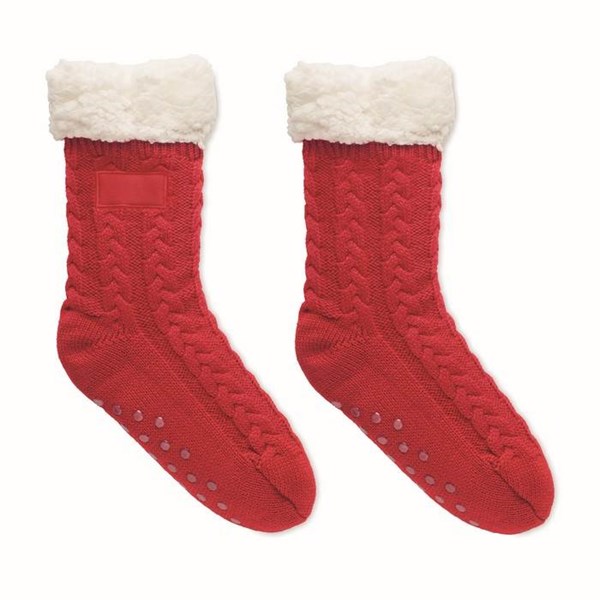Obrázky: Červené pletené ponožky, 1 pár, veľ. L, Obrázok 2