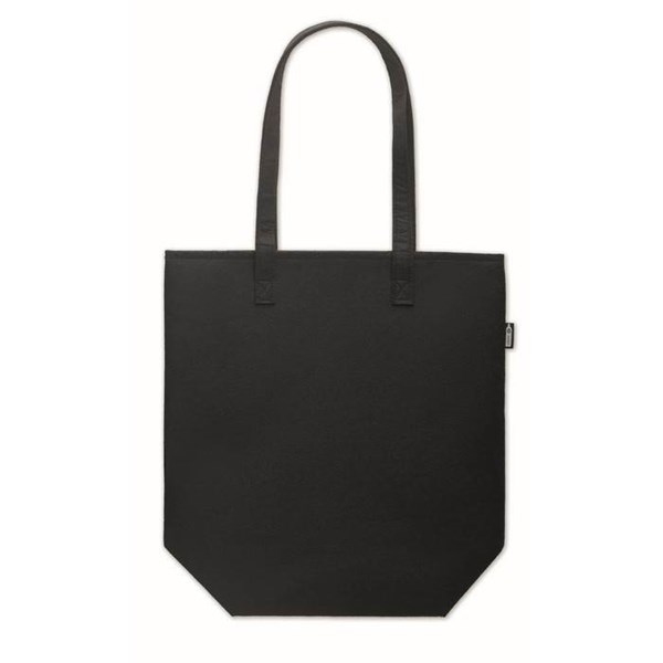 Obrázky: Čierna nákupná plstená taška RPET s dlhými ušami, Obrázok 3