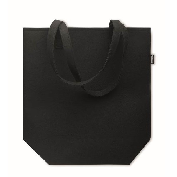 Obrázky: Čierna nákupná plstená taška RPET s dlhými ušami, Obrázok 4