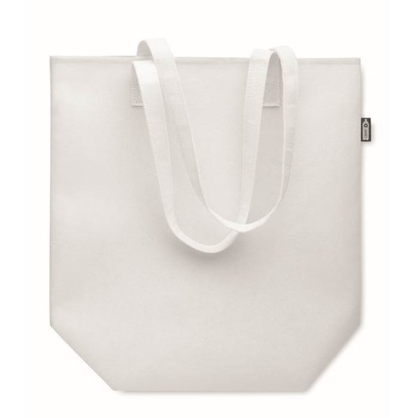 Obrázky: Biela nákupná plstená taška RPET s dlhými ušami, Obrázok 4