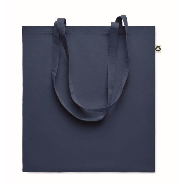 Obrázky: Modrá nákupná taška z recykl. bavlny 140 g/m2, Obrázok 2