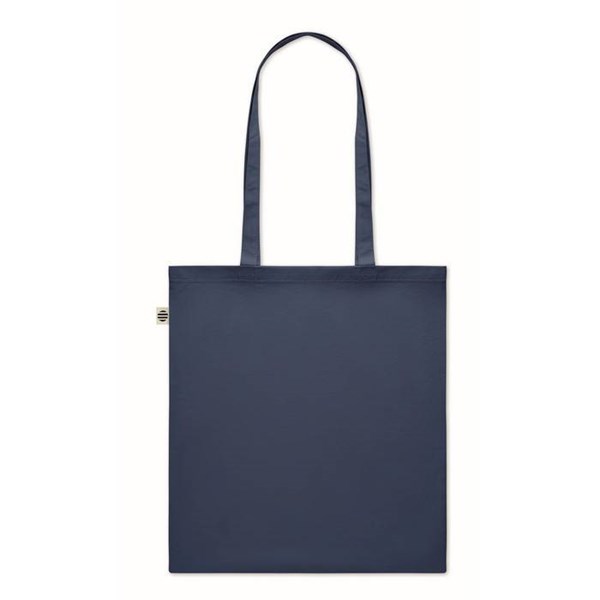 Obrázky: Modrá nákupná taška z recykl. bavlny 140 g/m2, Obrázok 3
