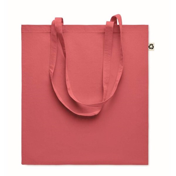 Obrázky: Červená nákupná taška z recykl. bavlny 140 g/m2, Obrázok 2