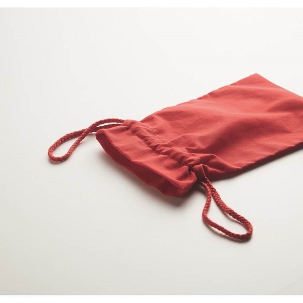 Obrázky: Malý červený bavlnený váčok so šnúrkou 14x22 cm, Obrázok 4