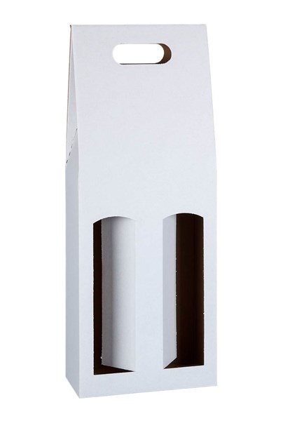 Obrázky: Papierová krabica na 2 fľ.vína alebo piva,biela