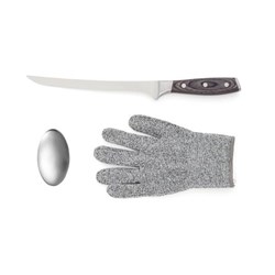 Obrázky: Nôž na filetovanie VINGA Kaiser,rukavica,kov.mydlo