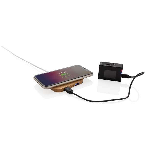 Obrázky: Bezdrôtová nabíjačka 10W s USB z FSC® bambusu, Obrázok 2