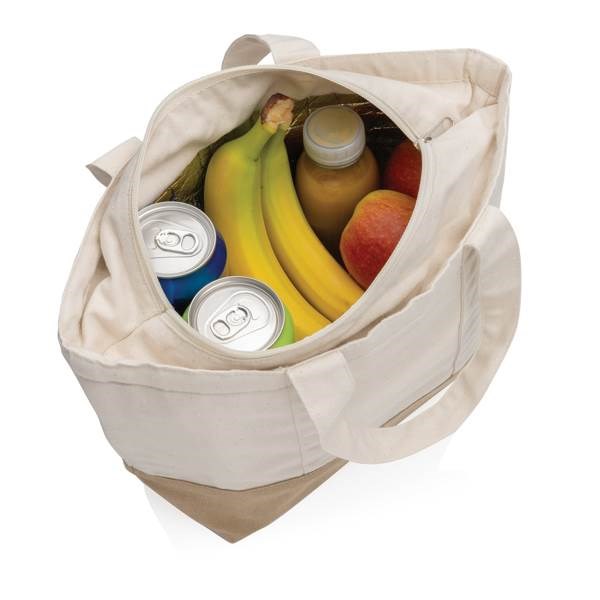 Obrázky: Malá chladiaca taška Impact z recykl.bavlny biela, Obrázok 2