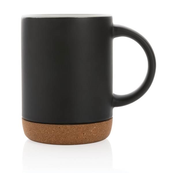 Obrázky: Keramický hrnček ,korkový podstavec 280 ml čierny, Obrázok 2