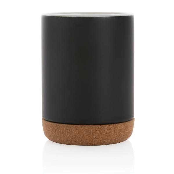 Obrázky: Keramický hrnček ,korkový podstavec 280 ml čierny, Obrázok 4