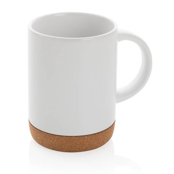 Obrázky: Keramický hrnček ,korkový podstavec 280 ml biely