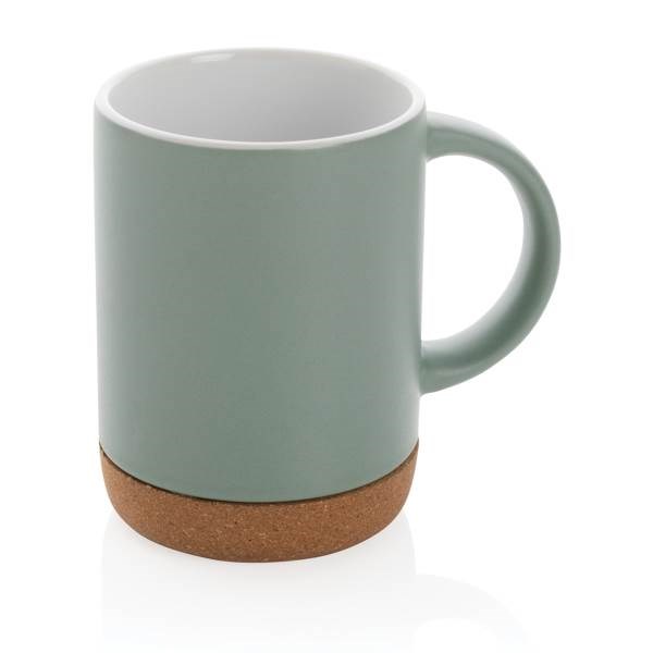 Obrázky: Keramický hrnček ,korkový podstavec 280 ml zelený