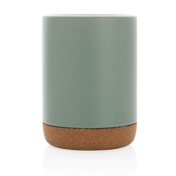 Obrázky: Keramický hrnček ,korkový podstavec 280 ml zelený, Obrázok 4