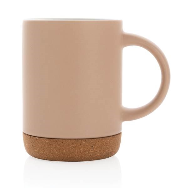 Obrázky: Keramický hrnček ,korkový podstavec 280 ml béžový, Obrázok 2
