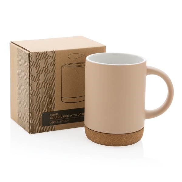 Obrázky: Keramický hrnček ,korkový podstavec 280 ml béžový, Obrázok 7