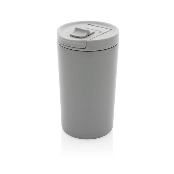 Obrázky: Termohrnček so zámkom,recykl. oceľ 300 ml šedý