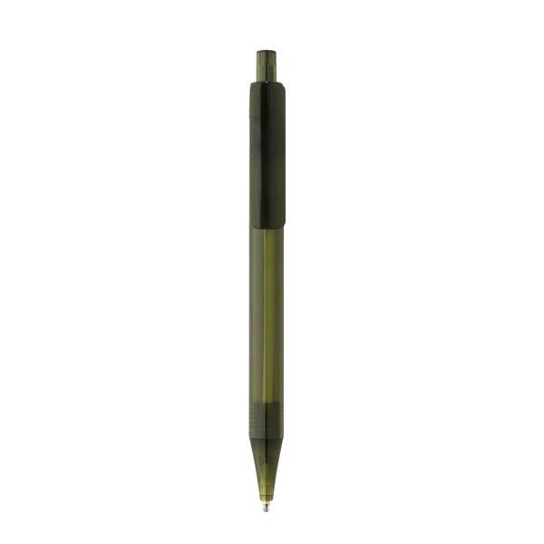 Obrázky: Priehľadné pero X8 z GRS RPET, zelené, Obrázok 2