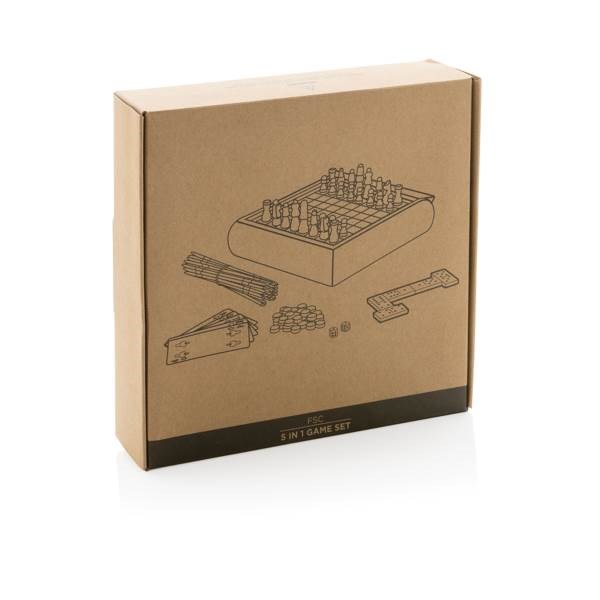 Obrázky: FSC® drevená sada hier 5 v 1, biela krabica, Obrázok 8