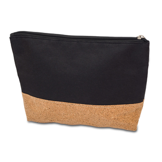 Obrázky: Čierna kozmetická taška s korkovým detailom