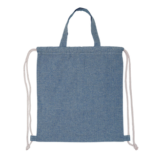 Obrázky: Bavlnený ruksak a nákupná taška v jednom, modrá, Obrázok 2