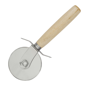 Obrázky: Oceľový nôž na pizzu s rukoväťou z dreva, Obrázok 2