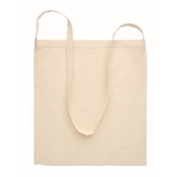 Obrázky: Biela bavlnená nákupná taška s jedným dlhým uchom