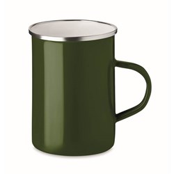 Obrázky: Zelený kovový smaltovaný hrnček 550 ml