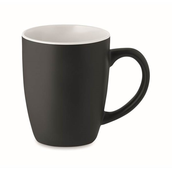 Obrázky: Čierno-biely matný keramický hrnček 290 ml