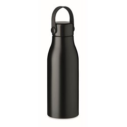 Obrázky: Hliníková fľaša 650 ml čierna so silikón. pútkom