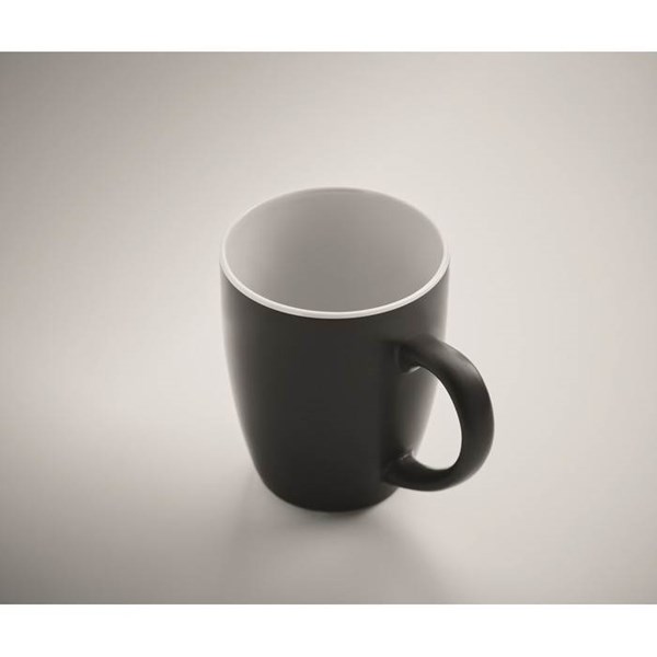 Obrázky: Čierno-biely matný keramický hrnček 290 ml, Obrázok 4