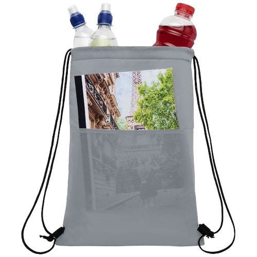 Obrázky: Šedá chladiaca taška/ruksak na 12 plechoviek, Obrázok 3