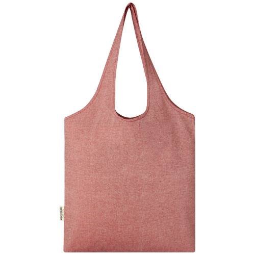 Obrázky: Nákupná taška z rec. bavlny 150 g, červená, Obrázok 2